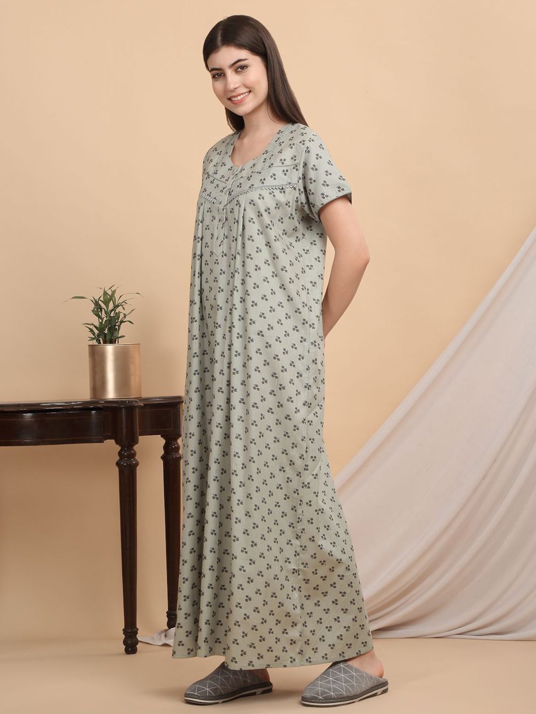 Sweet Dreams Women Floral Printed Maxi Nightdress