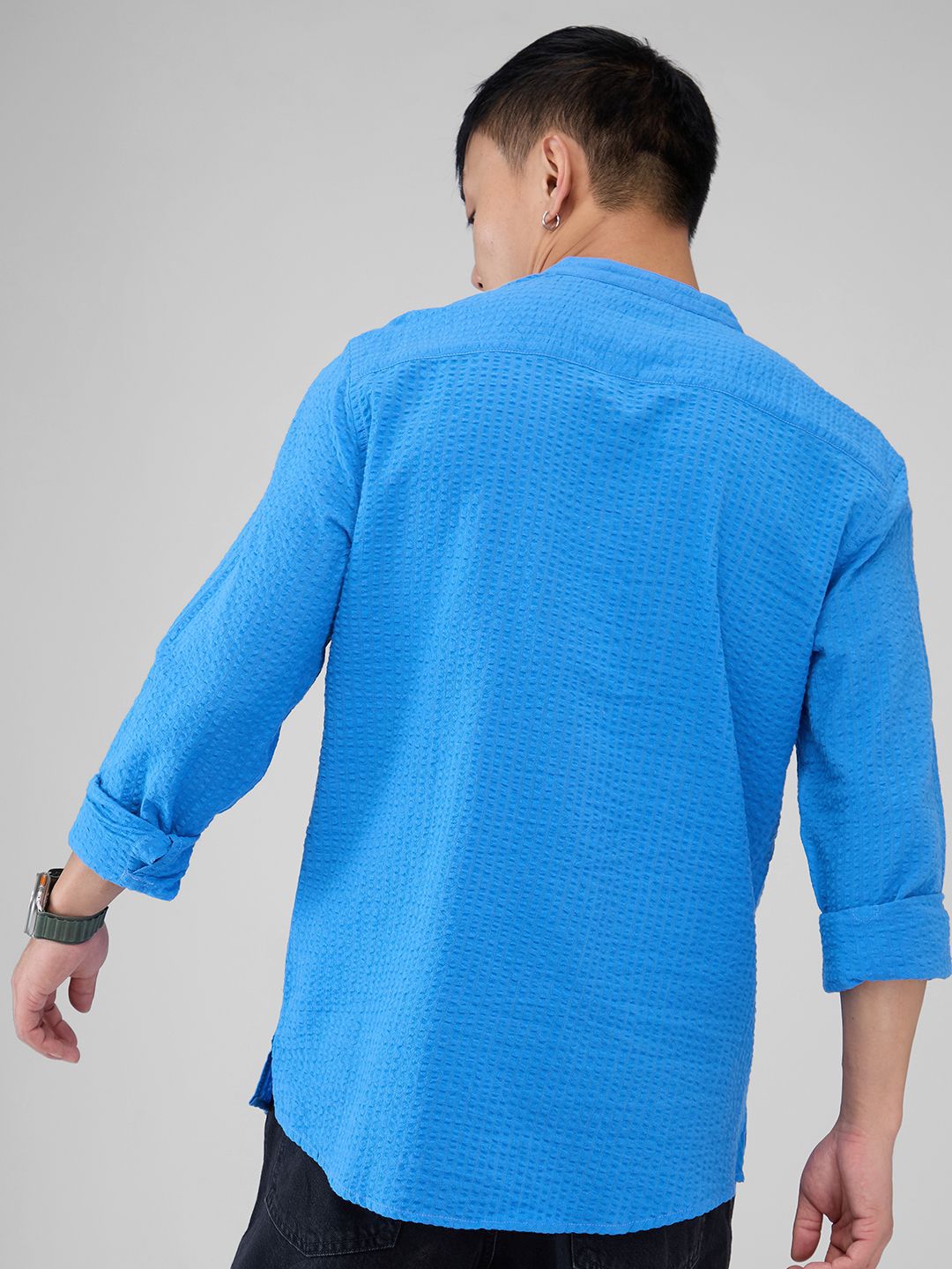 VASTRADO Self Design Mandarin Collar Straight Short Kurta