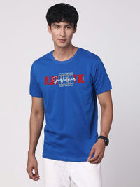 ADRO Lelaki Grafik Bercetak T-shirt Kapas Leher Bulat