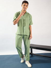 DENNISON Men Muslin Cotton Double Gauge Oversized Coord Set