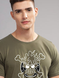 ADRO Men Printed Raw Edge T-shirt