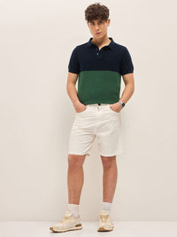 THE BEAR HOUSE Men Colourblocked Polo Collar Cotton T-shirt