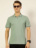Thomas Scott Men Solid Polo Collar Cotton T-shirt