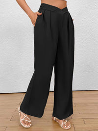 all about you Women Solid Flat-Front Mid-Rise Loose Fit Parallel Trousers