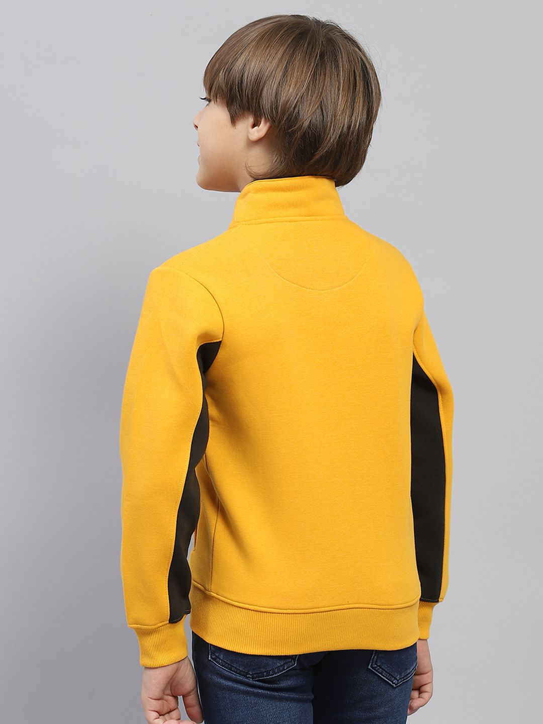Monte Carlo Kids Boys Mock Collar Striped Sweatshirt