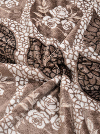 KLOTTHE Coklat Geometric Printed Dilengkapi 300 TC Woolen Bedsheet King & 2 Sarung Bantal