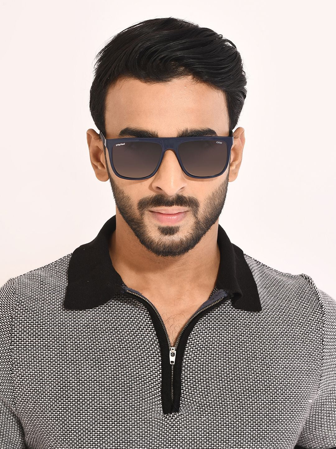 Idee lelaki cermin mata hitam persegi dengan lensa dilindungi UV