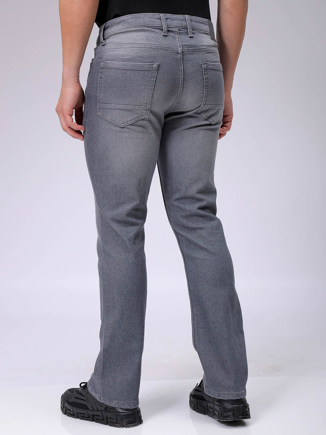 The Indian Garage Co Men Slim Fit Low Distress Light Fade Stretchable Jeans