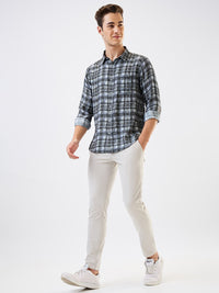 SPYKAR Men Slim Fit Spread Collar Tartan Checked Casual Shirt