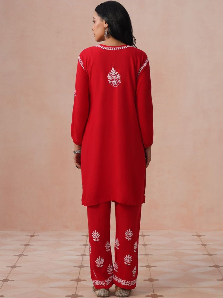 House of Chikankari Women Regular Chikankari Kurta with Trousers