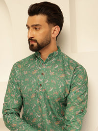 SOJANYA Animal Printed Cotton Straight Kurta