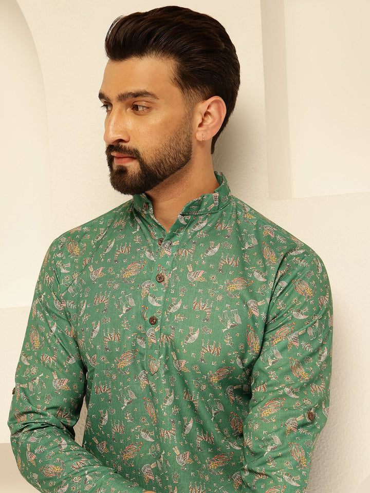 SOJANYA Animal Printed Cotton Straight Kurta