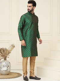 SOJANYA Geometric Mandarin Collar Kurta With Churidar