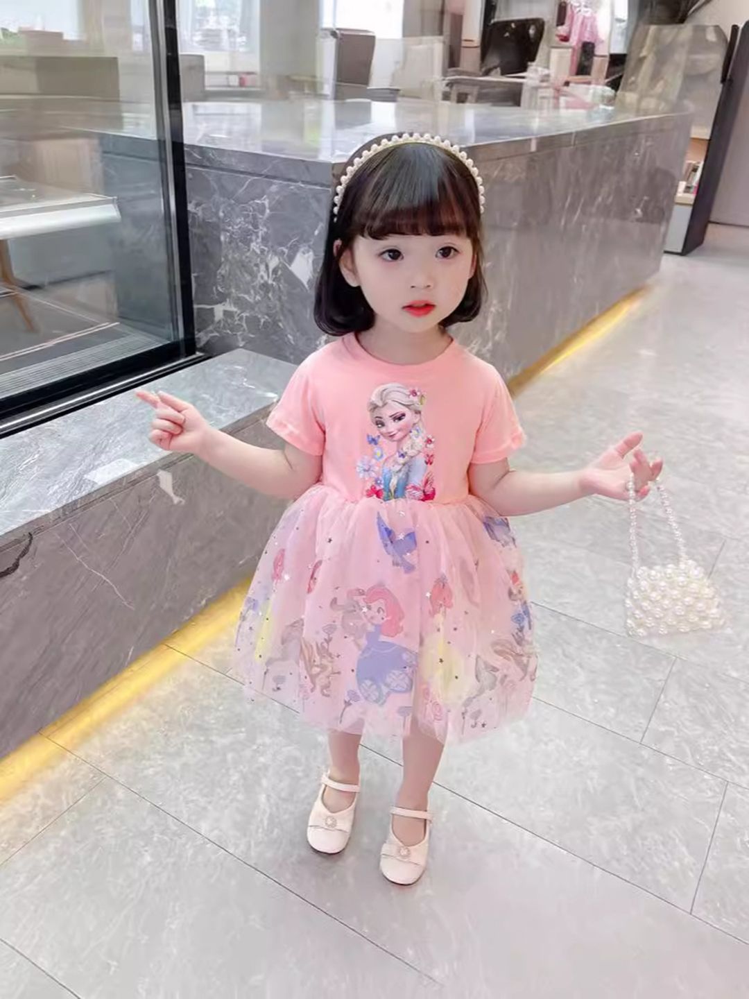 Pakaian cetak fit & flare yk bunga