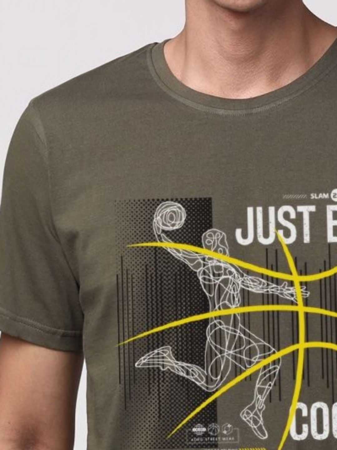 Pek ADRO Lelaki dengan 3 T-shirt Kapas Leher Bulat Bercetak Grafik