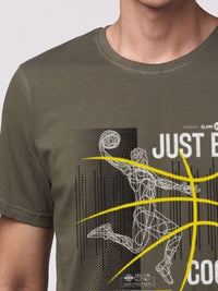Pek ADRO Lelaki dengan 3 T-shirt Kapas Leher Bulat Bercetak Grafik