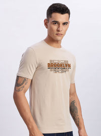 ADRO Typography Printed Round Neck Cotton T-shirt