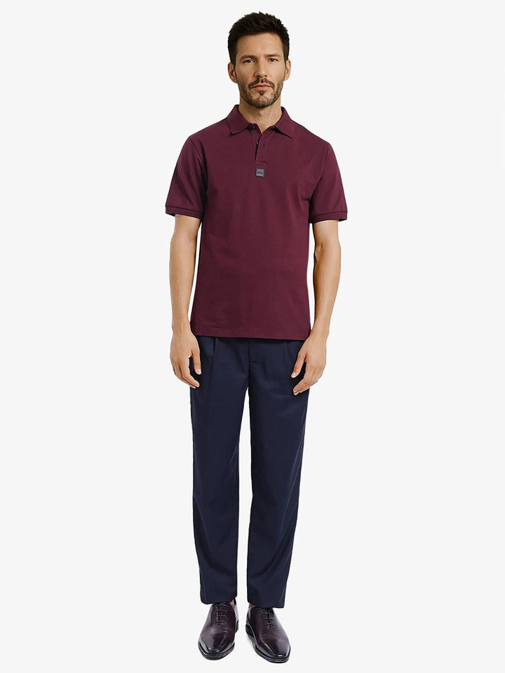 RARE RABBIT Men Solid Polo Collar Cotton T-shirt