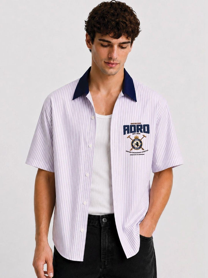 ADRO Men Relaxed Striped Casual Shirt