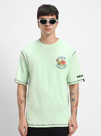 Bewakoof Men Graphic Printed Round Neck Pure Cotton Oversized Spongebob T-shirt