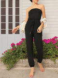 DressBerry Free Spirit Strapless Waist Tie-Up Jumpsuit