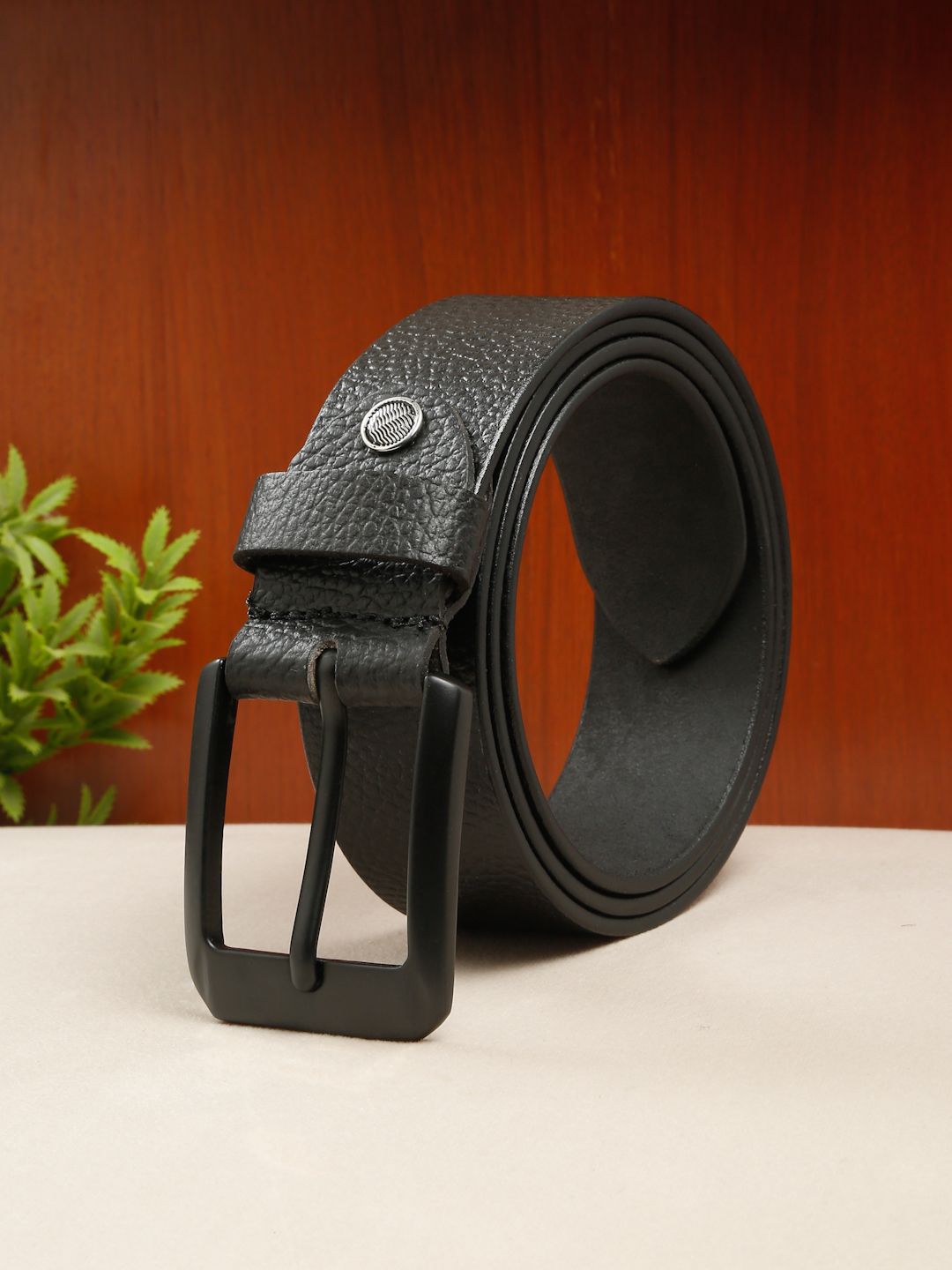 Teakwood Leathers Men Textured Leather Belt