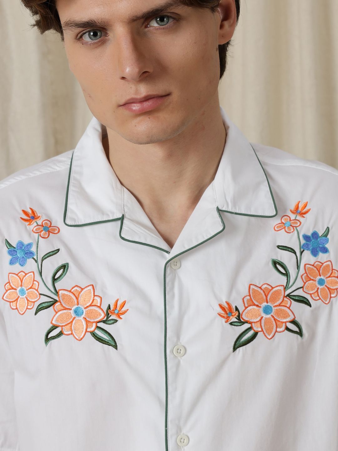 Eszett Flower Bouquet Floral Cotton Short Sleeves Shirt