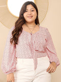 Berrylush Curve Floral Printed Plus Size Top