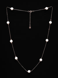 PANASH 925 Sterling Silver Rose Kalung Mutiara Shell Saduran Emas
