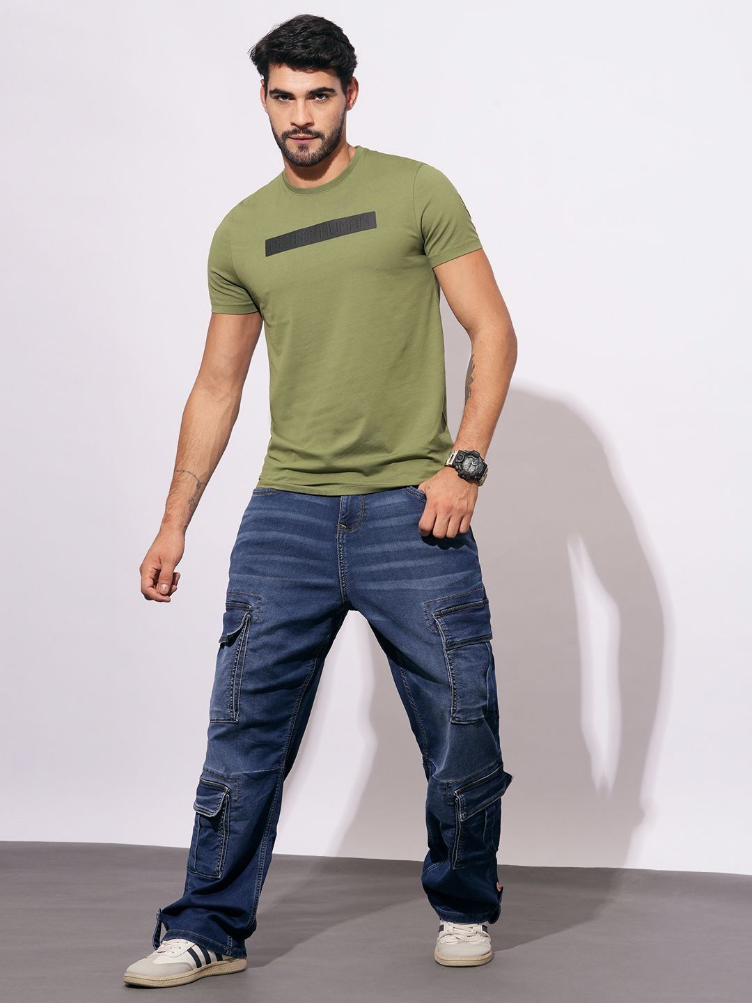 Being Human Men Typography Printed Round Neck Cotton Slim Fit T-shirt