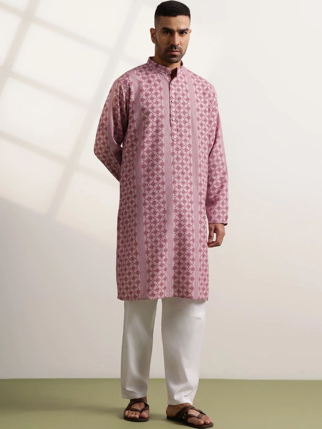 Anouk Men Printed Kurta Biasa dengan Seluar