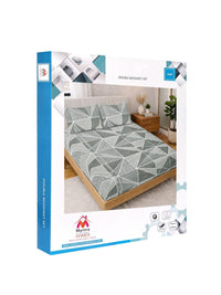 Myntra Elegant Homes Grey Geometric 300 TC King Double Bedsheet dengan 2 Sarung Bantal