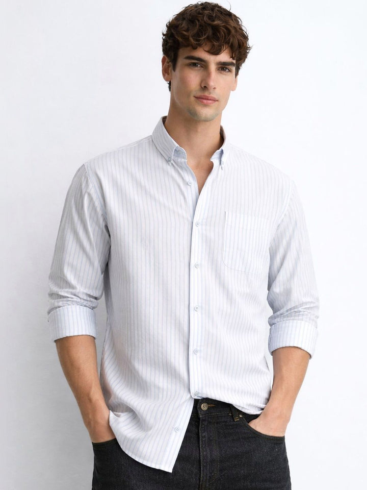 ADRO Men Standard Striped Casual Shirt