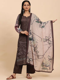 Mamicha Women Floral Printed Regular Pure Cotton Kurta with Trousers & With Dupatta