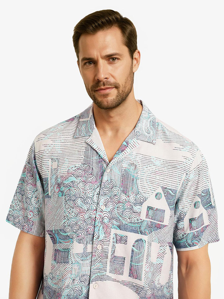 RARE RABBIT Men Comfort Abstract Printed Boxy Casual Shirt