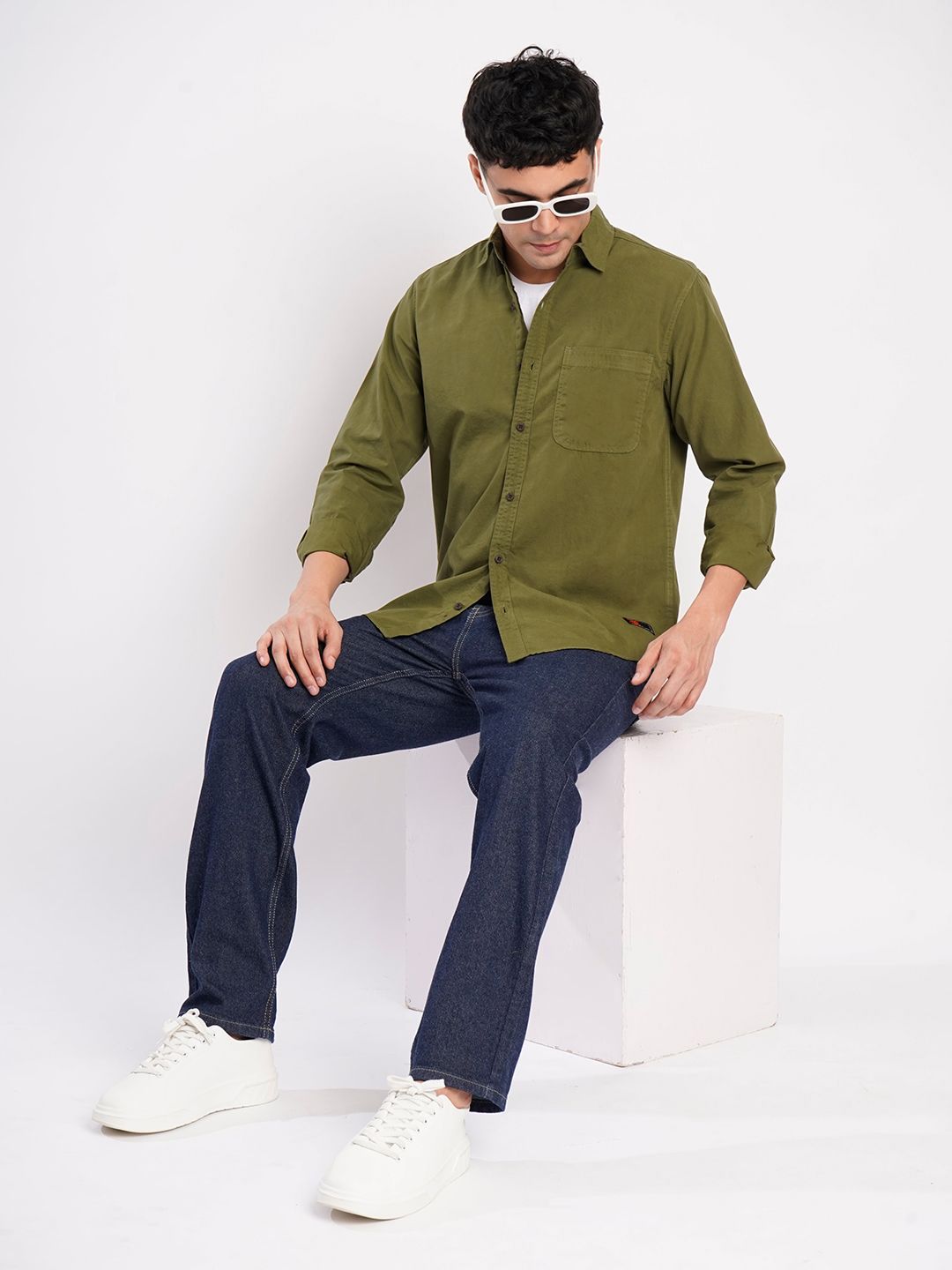 Bene Kleed Spread Collar Pure Cotton Shirt