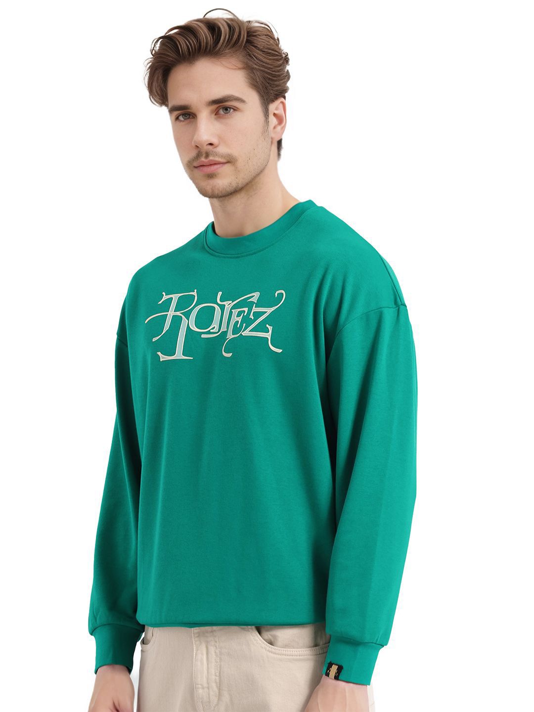 RARE RABBIT Men Printed Round Neck Sweatshirt