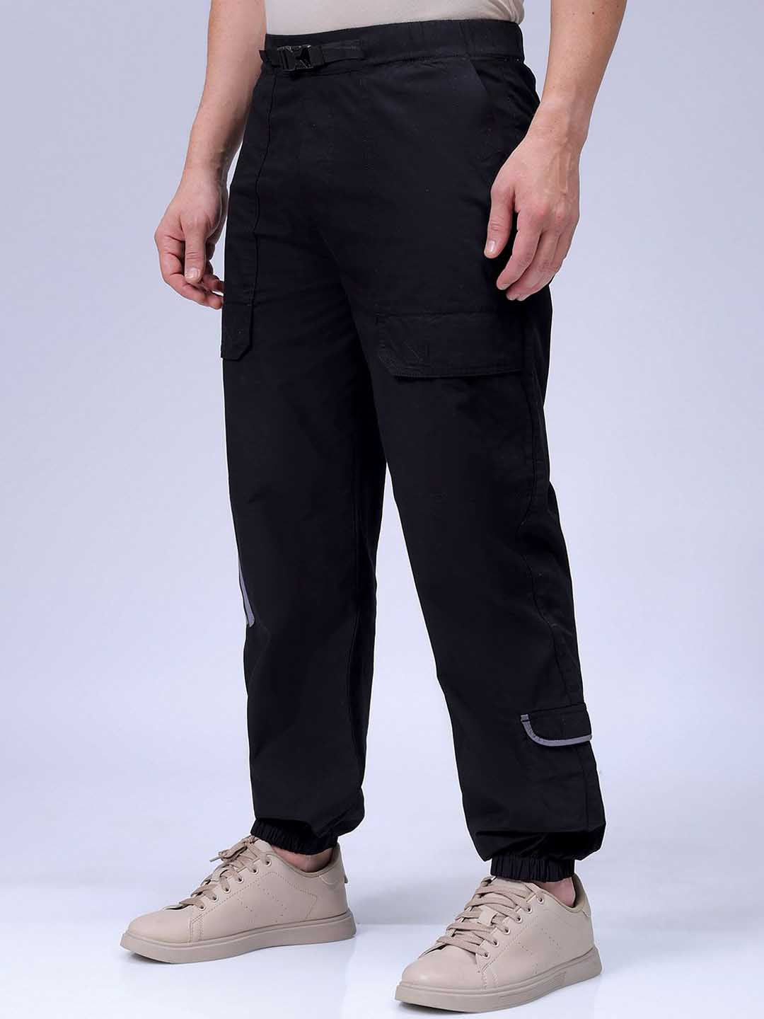 The Indian Garage Co Men Relaxed Fit Pure Cotton Utility Cargo Jogger