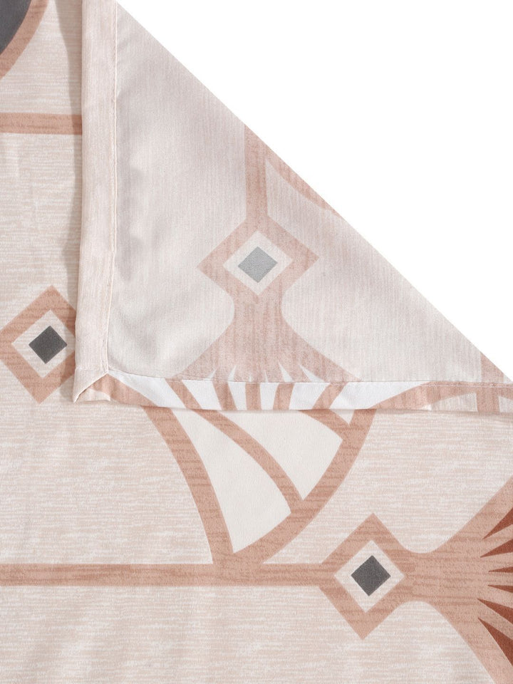 Myntra Elegant Homes Cream Floral Cotton 300 TC King Cadar Halus dengan 2 Sarung Bantal-98 x 89 inci