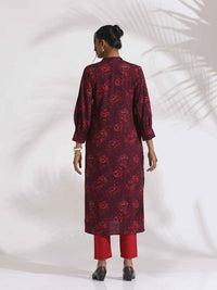trueBrowns Floral Printed Straight Kurta with Trousers