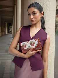 ZOUK Women Seashell Motif White Kyra Flap Wallet