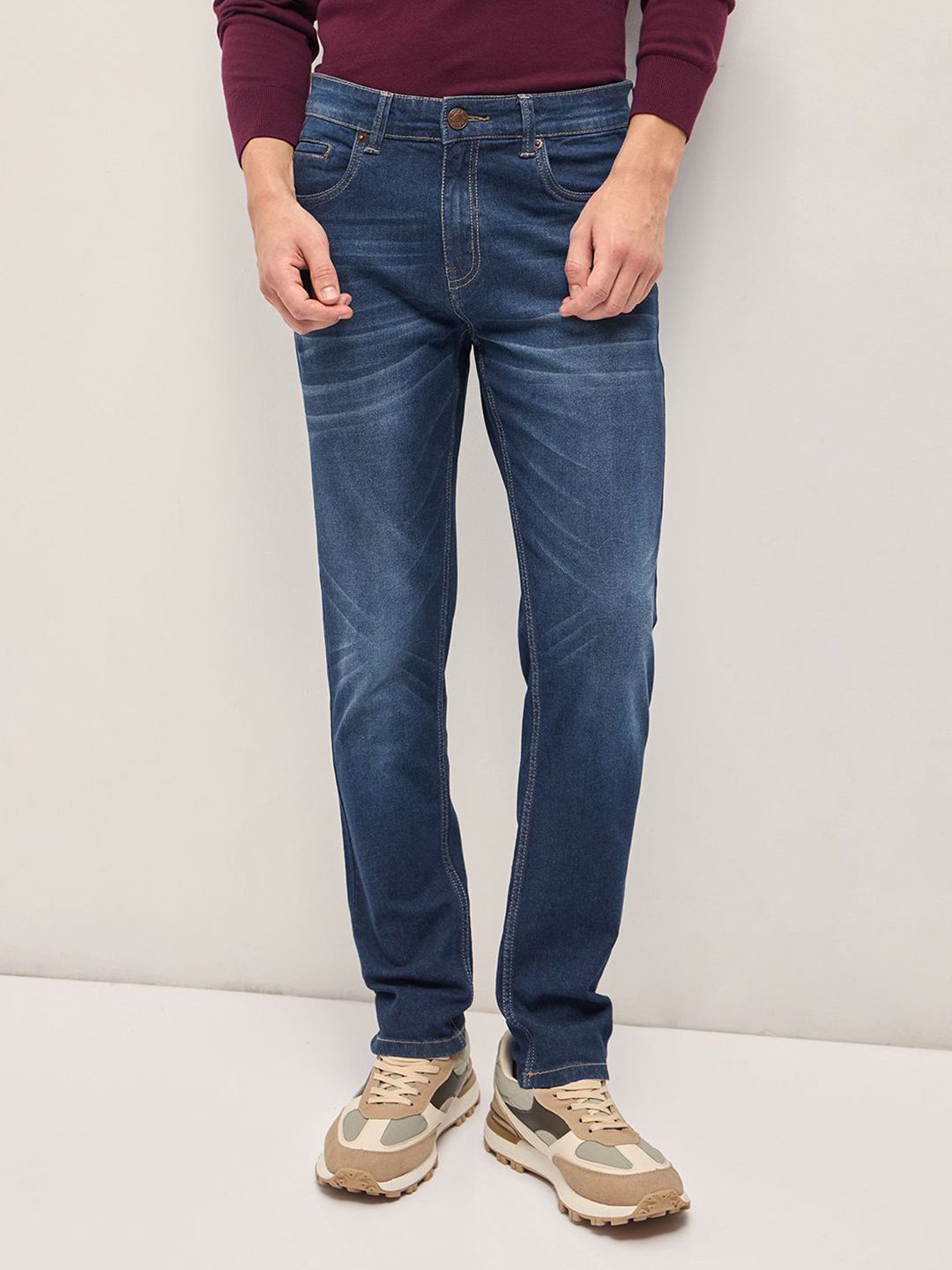 THE BEAR HOUSE Men Slim Fit Light Fade Stretchable Jeans