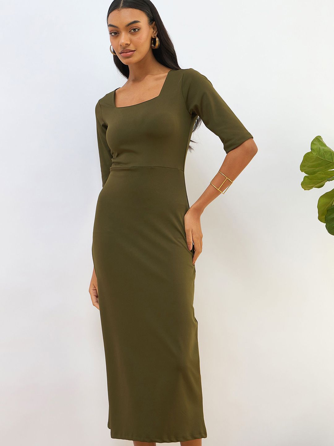 SASSAFRAS BASICS Bodycon Midi Dress