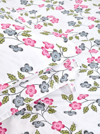 Myntra Elegant Homes Cream Floral Polycotton 300 TC King Fine Bedsheet with 2 Pillow Covers- 98 x 89 inches