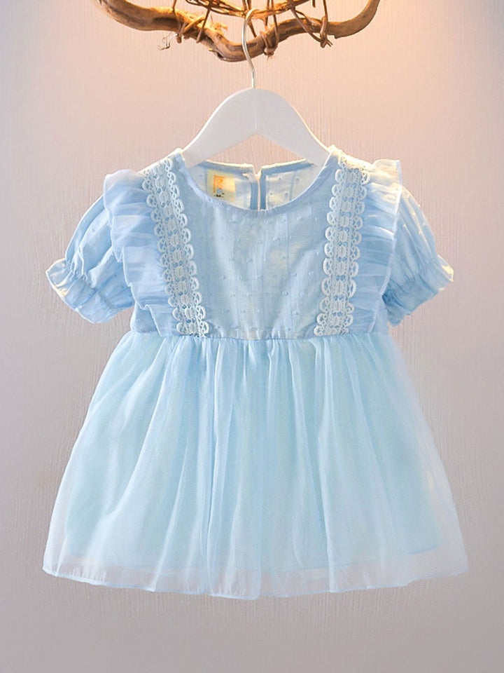 YK Girls Cotton Self Design Dress