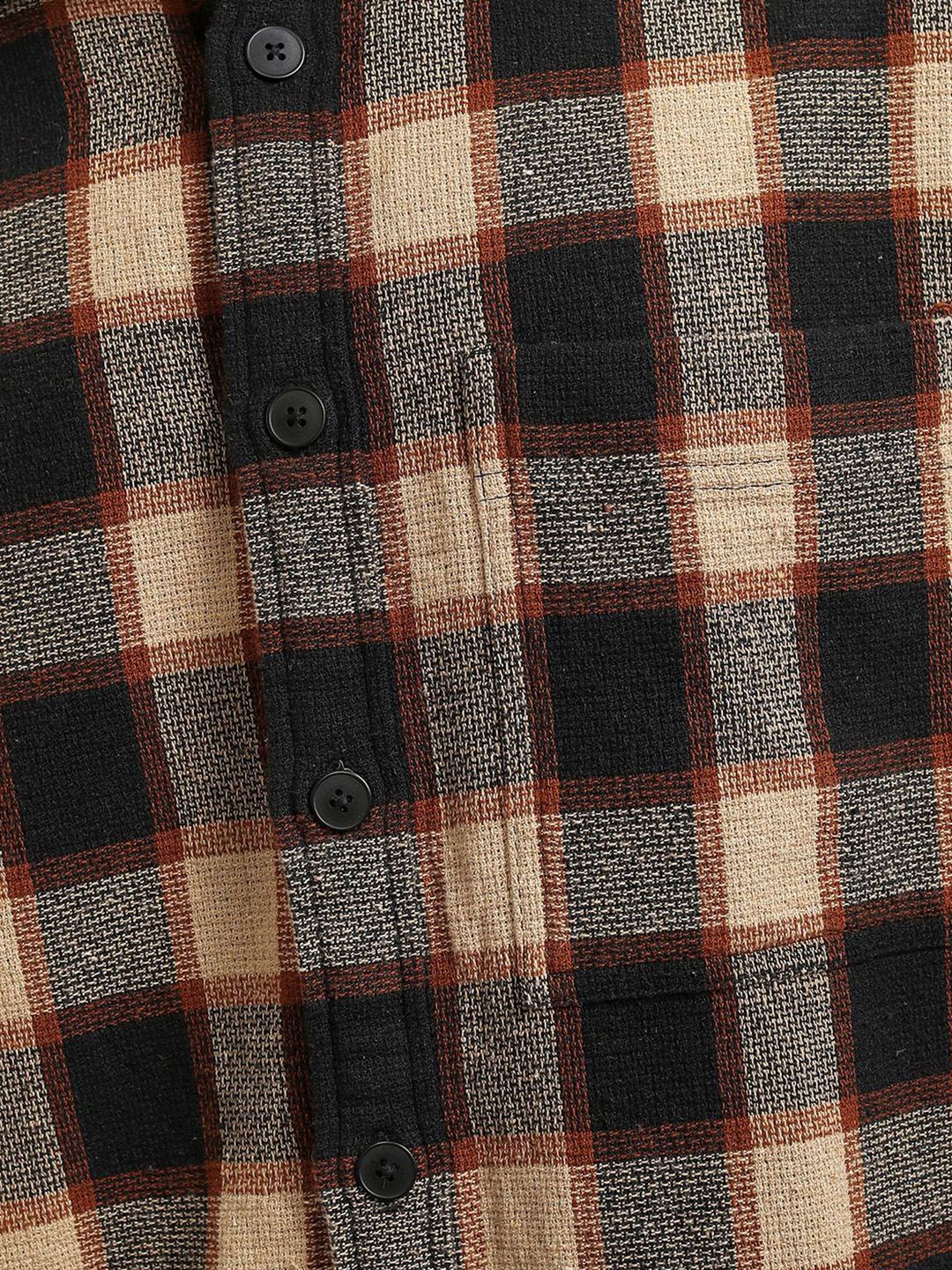 Highlander Men Oversized Textured Dobby Oversized Overshirt