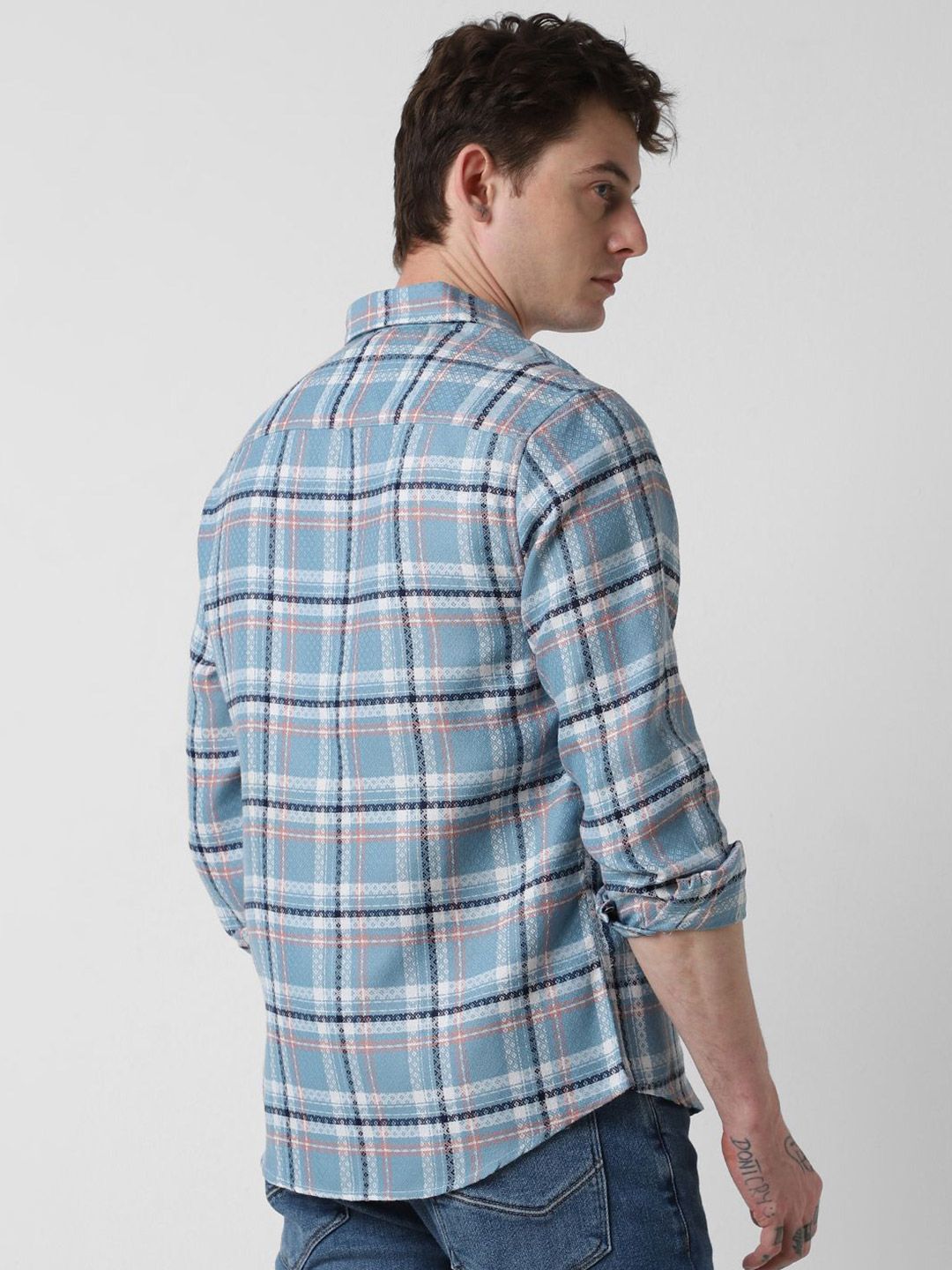 VASTRADO Men Classic Slim Fit Checked Casual Shirt