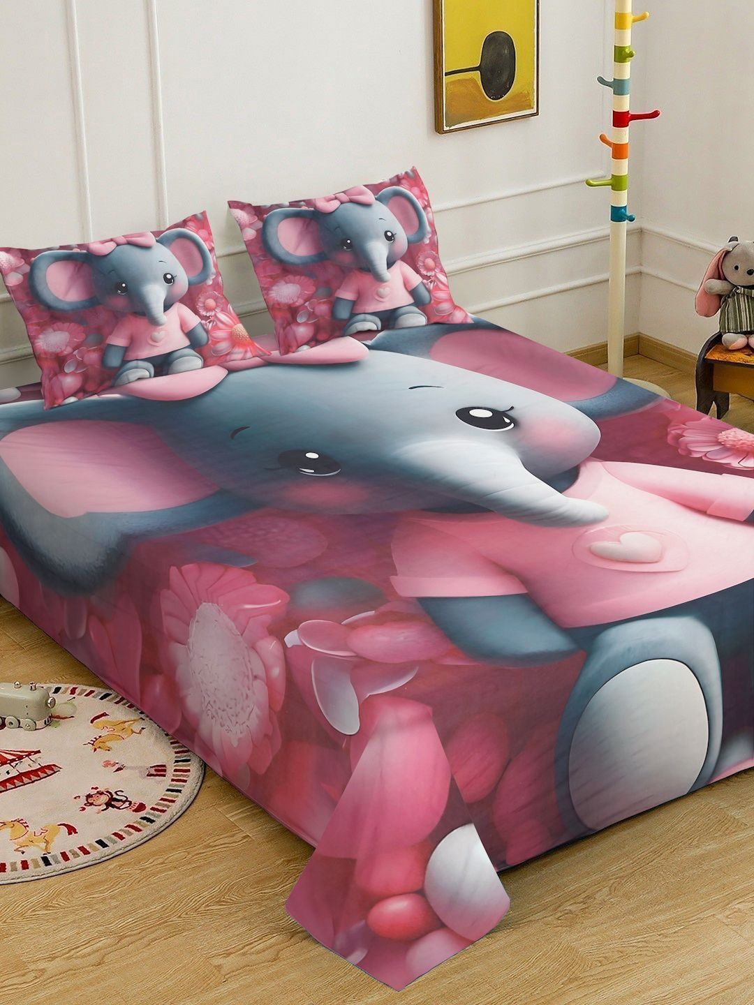 KLOTTHE Haiwan Merah Bercetak 400 TC Cadar King Superfine
