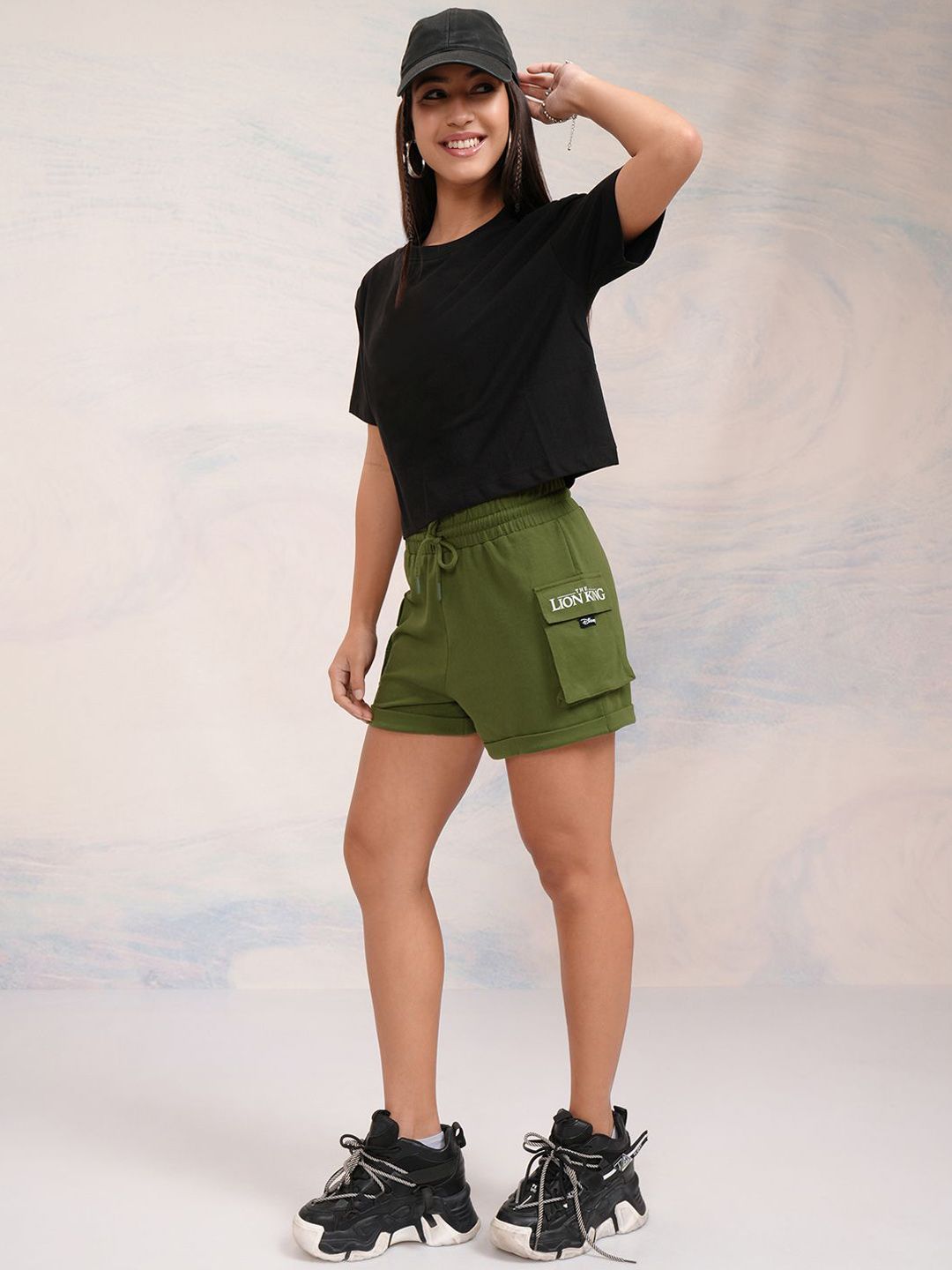 Tokyo Talkies Disney Women The Lion King Printed Cargo Shorts
