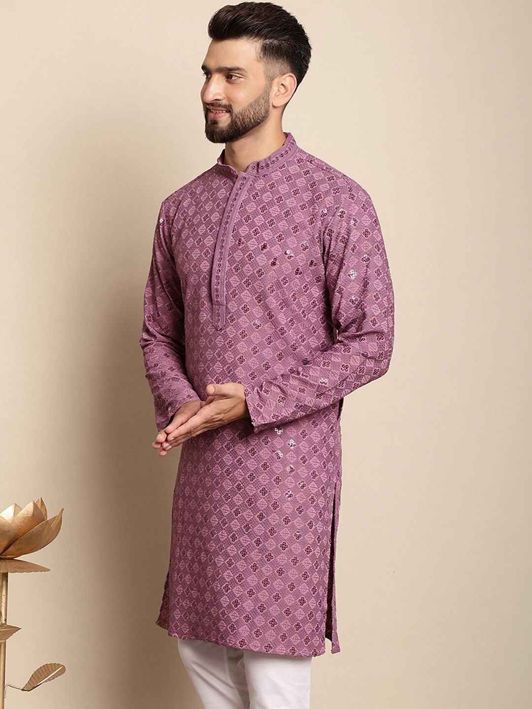 Anouk Men Embroidered Sequinned Kurta